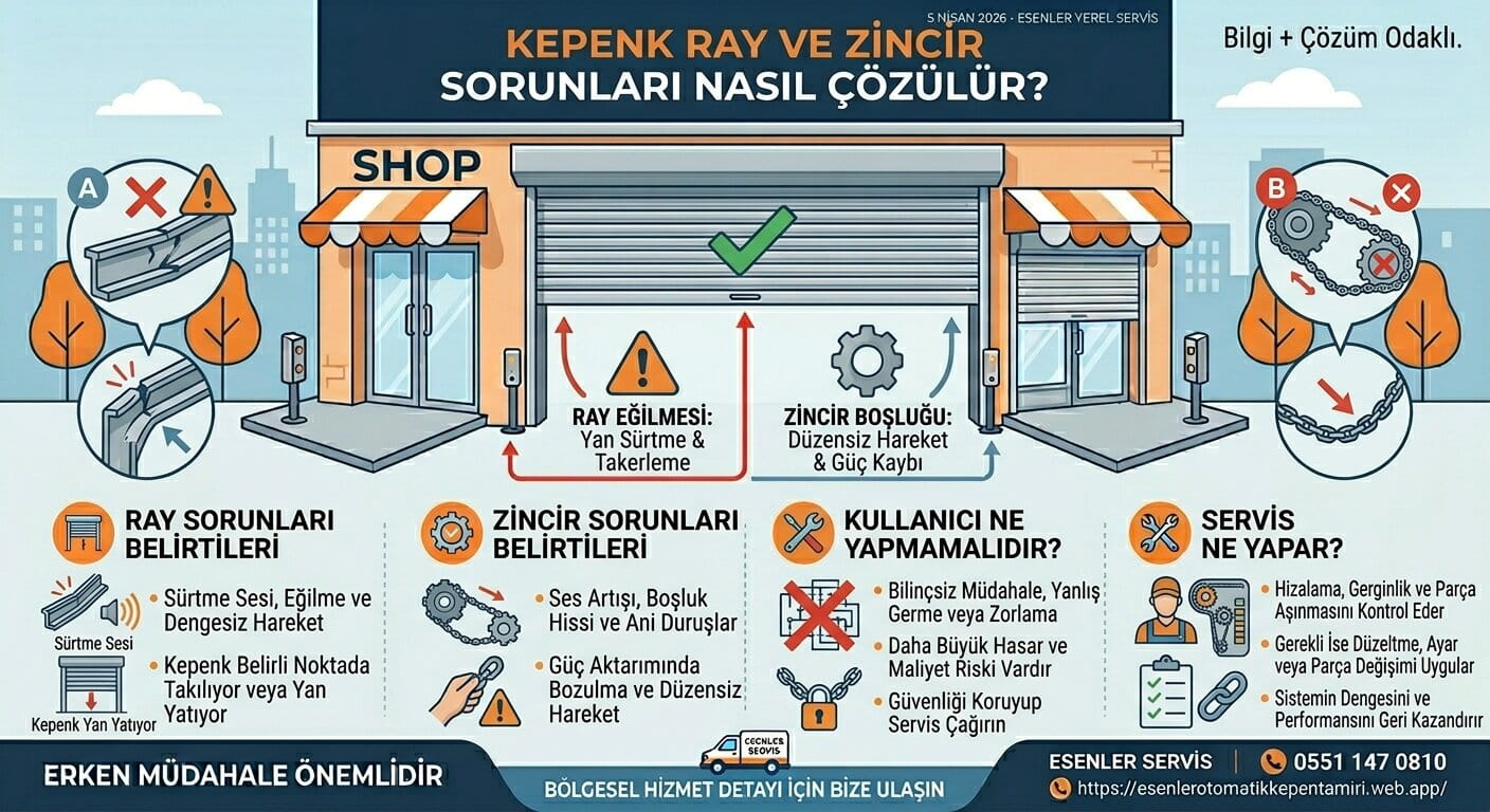 Kepenk Ray ve Zincir Sorunları Nasıl Çözülür? Kepenk Ray ve Zincir Sorunları Nasıl Çözülür? görseli