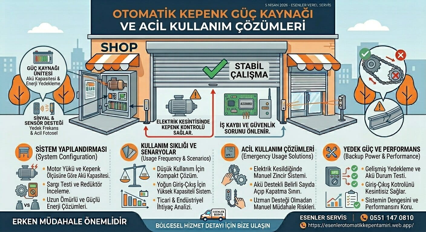 Otomatik kepenk güç kaynağı çözümü